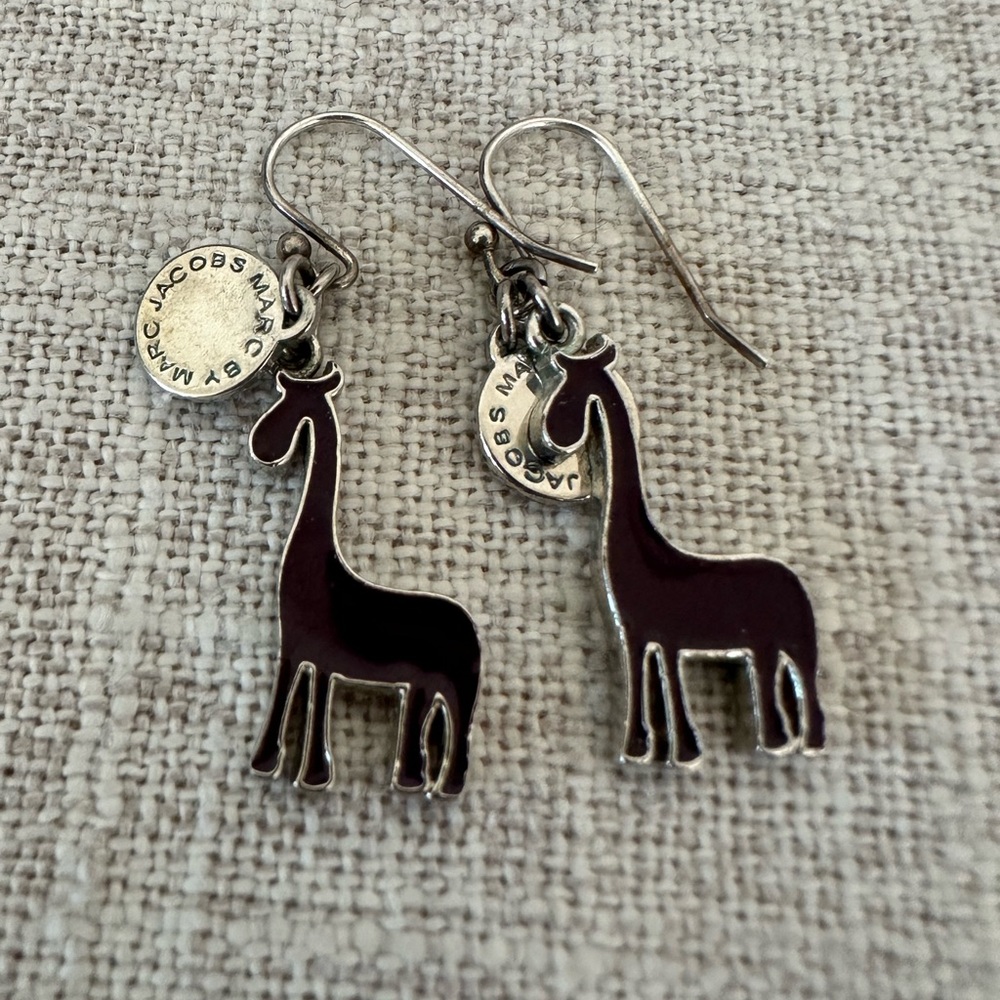 Marc by Marc Jacobs Dark Dark Purple and Silver Giraffe Earrings